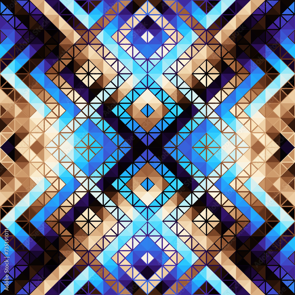 Poster Geometric abstract triangles pattern. Seamless vector image.