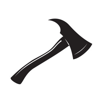 Axe silhouette on white background. Vector image