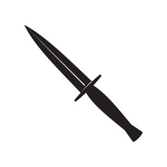 Military combat knife icon on white background