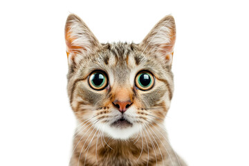 Surprised Cat Isolated on Transparent Background - obrazy, fototapety, plakaty