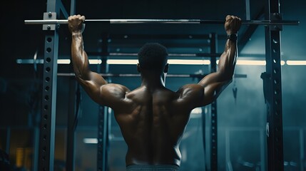 Naklejka premium Determination in Action: Gym Workout Session