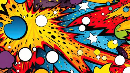 Obraz premium Comics illustration, retro and 90s style, pop art pattern, colorful, graffiti