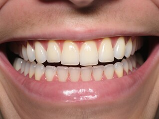 close up of a person's teeth