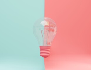 Pink and light blue backlight rendering 3D illustration