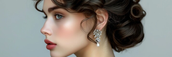 Woman with stylish wedding hairstyle
