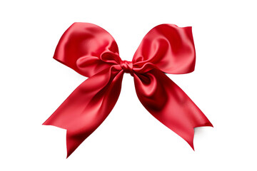 Red Bow Isolated on Transparent Background