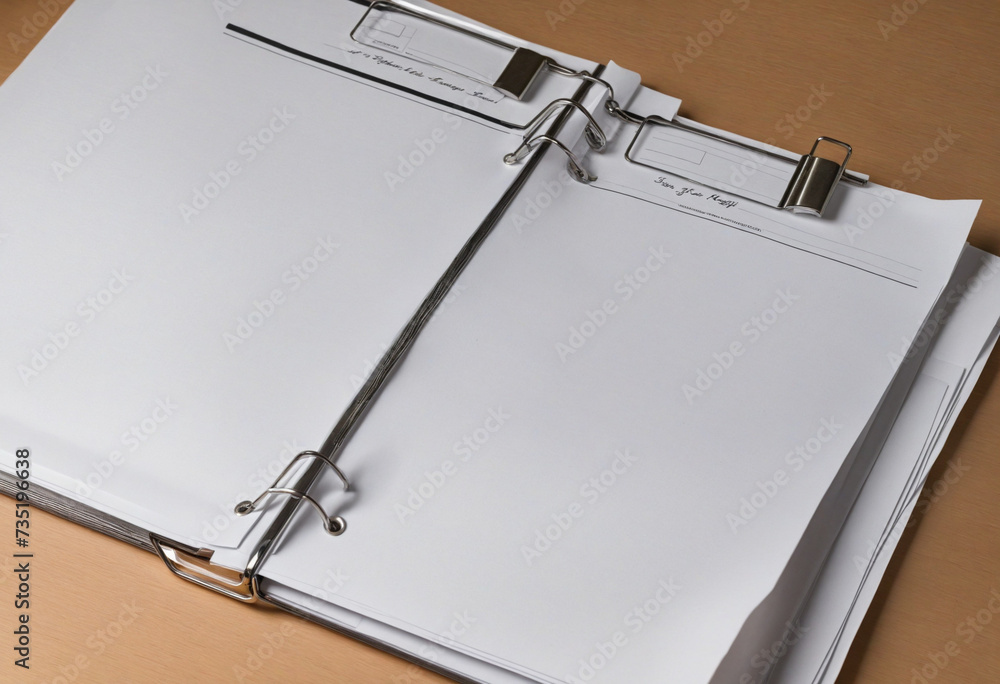 Poster document and paper folder, isolated cutout object with shadow on transparent background (png)