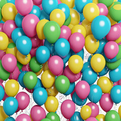 Fototapeta na wymiar Vibrant Balloon Drawing