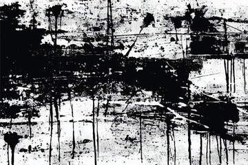 Black and white Grunge texture. Black Grunge background. Brush strokes. Abstract illustration texture. Distressed Effect. Distressed effect. Grunge Background. Vector textured effect. Grunge. EPS 10.
