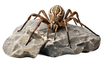 Stone-bound Orb Weaver Spider isolated on transparent Background