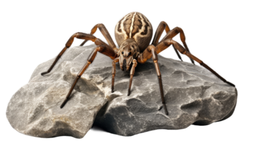 Stone-bound Orb Weaver Spider isolated on transparent Background