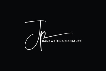  JP initials Handwriting signature logo. JP Hand drawn Calligraphy lettering Vector. JP letter real estate, beauty, photography letter logo design.