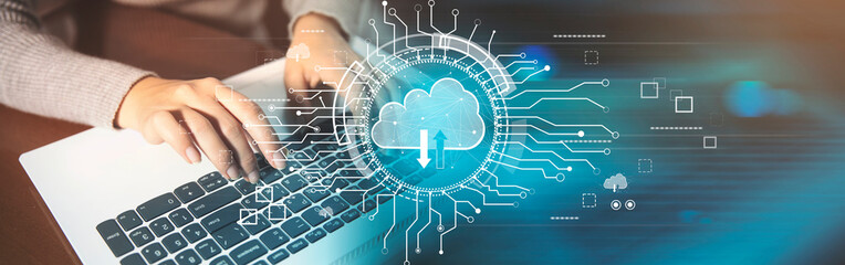 cloud technology concept Global network