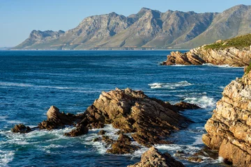 Photo sur Plexiglas Atlantic Ocean Road View across False Bay towards Gordons Bay along Clarence Drive between Gordon's Bay and Rooi-Els near Cape Town, Western Cape. South Africa