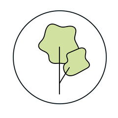 Tree. Linear color vector icon.