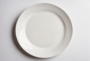 White background isolated empty ceramic round plate