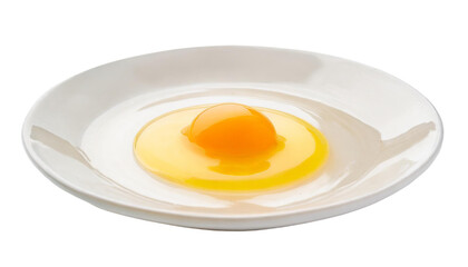 Boiled egg in a plate on a transparent background.