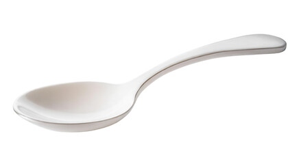 White Plastic Spoon on transparent background.