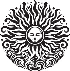 Sun silhouette vector illustration 