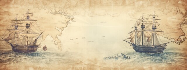 Vintage old sea map background. abstract brown texture travel background. 