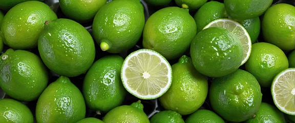 Fototapete Rund Whole lime fruits collection, cut out © SR07XC3