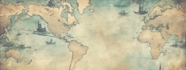Vintage old sea map background. abstract brown texture travel background. 