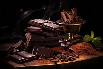 chocolate on a black tabl