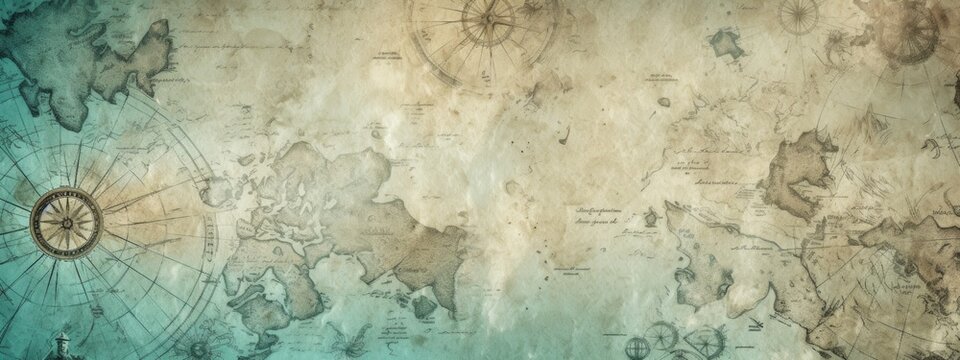 Vintage old sea map background. abstract brown texture travel background. 