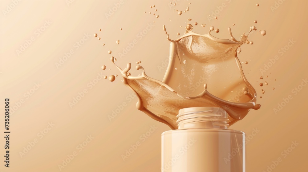 Poster a bottle of liquid with a splash on it. perfect for product advertisements or showcasing the freshne