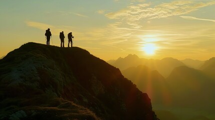 Hikers and mountaineers, hand in hand