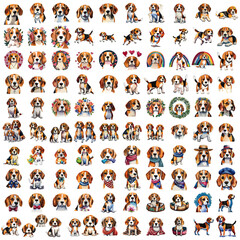 Obraz premium Beagle Dog Watercolor Vectors - clipart