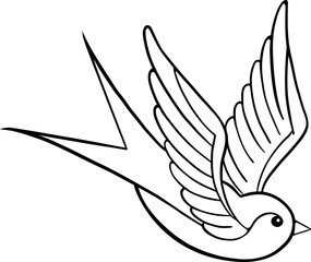 Birds tattoo isolated icon design, element design old school, vector illustration isolated on white background