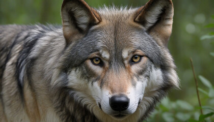 Naklejka na ściany i meble Wild Grey Wolf Portrait