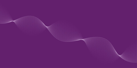 Abstract background with waves for banner. Medium banner size. Vector background with lines. Purple color. Brochure, booklet