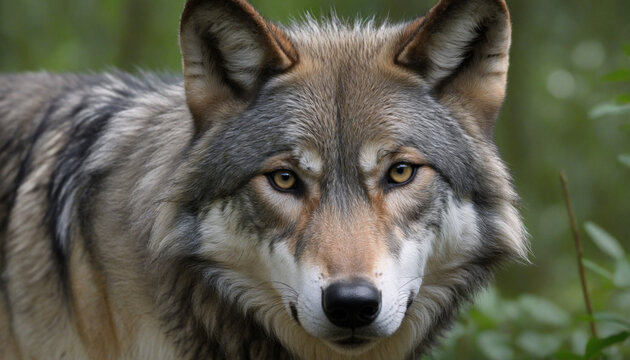 Wild Grey Wolf Portrait