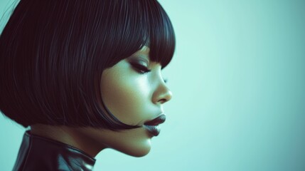 Fototapeta premium Chic short bob haircut on stylish woman