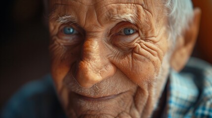 Potrait of Happy old senior man at nursing home