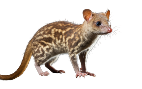 Quoll Balancing on Stone isolated on transparent Background