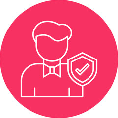 Obraz premium Verified User Line Circle Icon