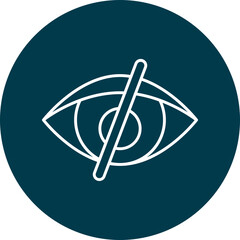 Visibility Off Line Circle Icon
