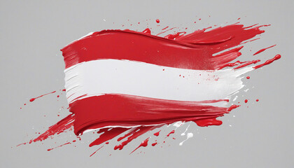 Poland flag background with paint brush strokes on clear backdrop