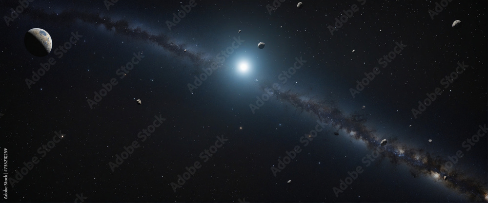 Poster asteroid collection on clear background - created through generative technology