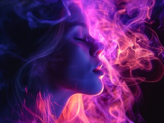 Girl in Neon Smoke