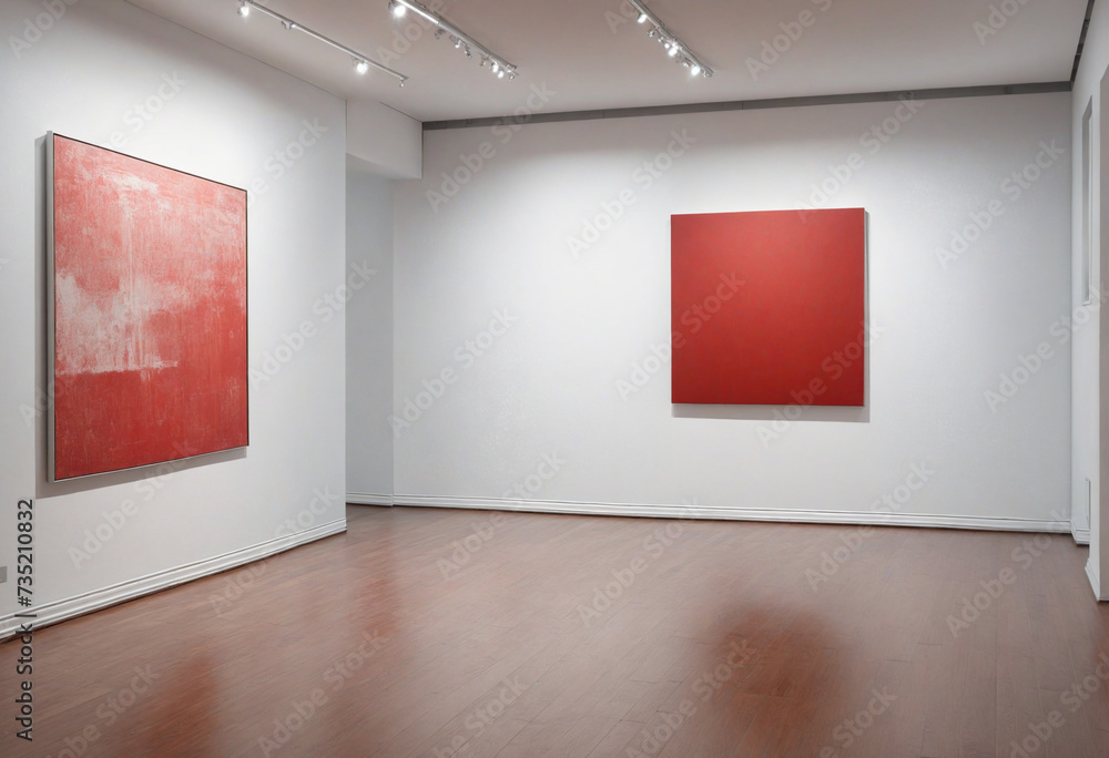 Poster bare gallery space with blank photo frame display