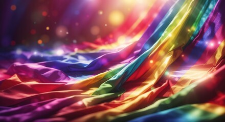 Rainbow Flag Silk Drape