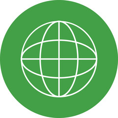 Globe Line Circle Icon