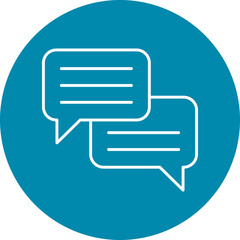 Chat Box Line Circle Icon