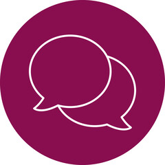 Speech Bubbles Line Circle Icon