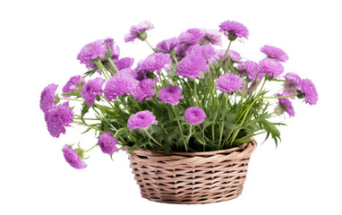 Basketful of Scabiosa isolated on transparent Background
