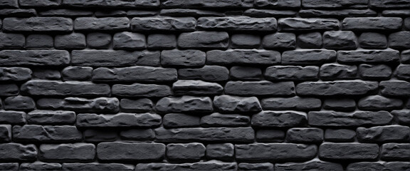 Realistic Vector Seamless Pattern of Black Brick Wall Background for Template and Layout Decoration